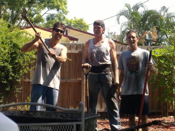 Chopping out tree roots